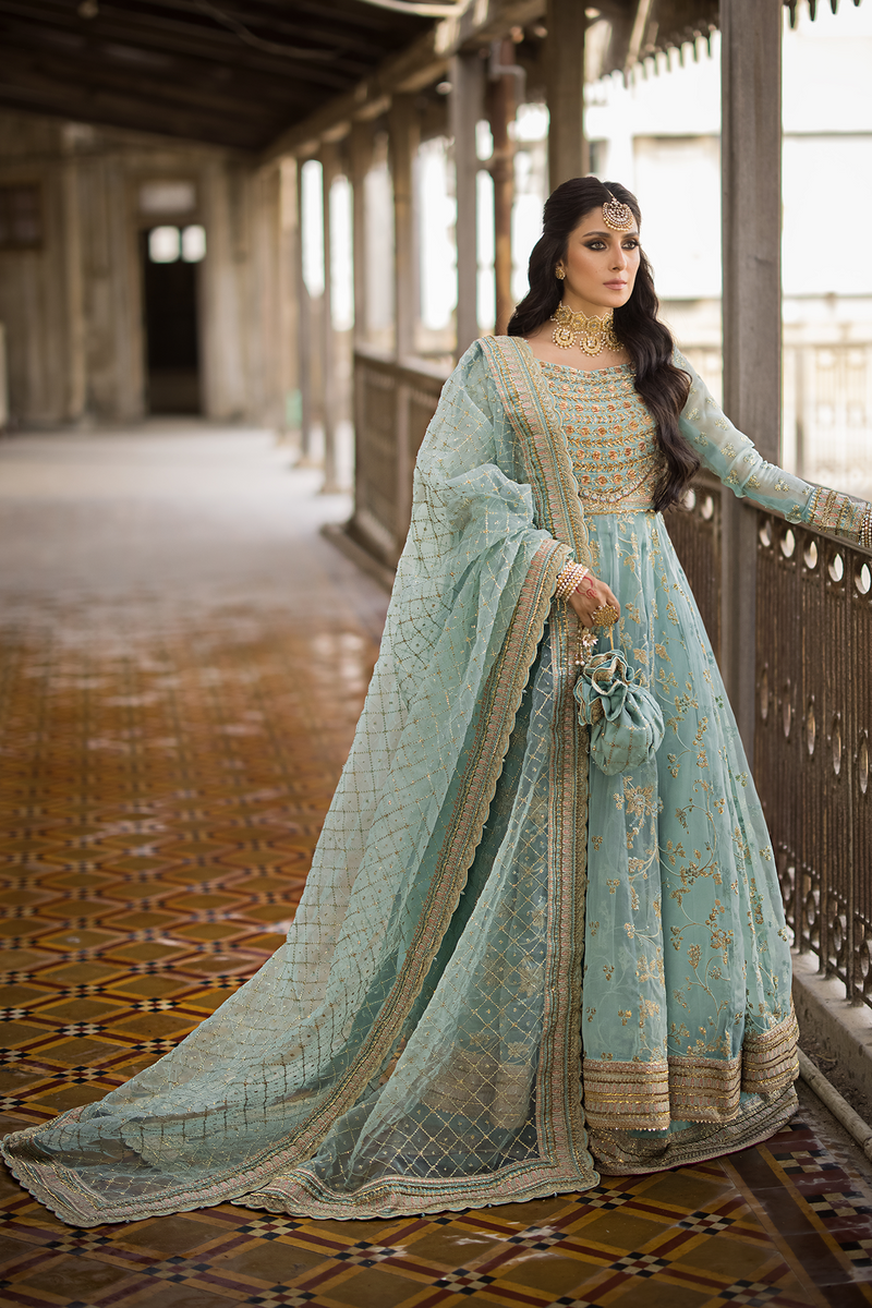 Erum Khan Embroidered Lawn Suits Unstitched 3 Piece EK21L 02 Pistachio Selene - Luxury Summer Collection