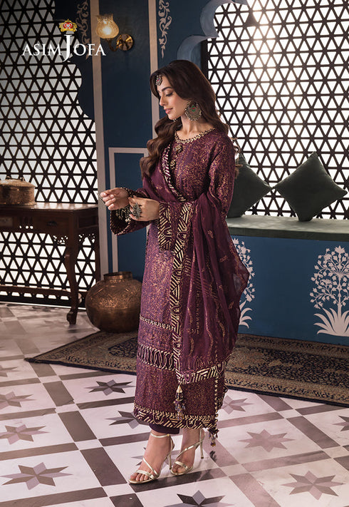 Asim Jofa Embroidered Lawn 3 Piece suit AJFI-06