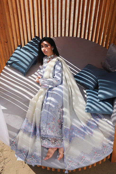 Qalamkar Chikankari Embroidered Suit SA-08 ZAYNA