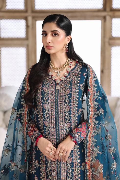Qalamkar Embroidered Raw Silk Suit RH-02 NEELAM