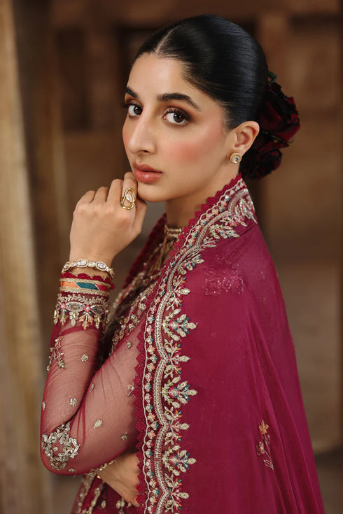 Qalamkar Embroidered Net Suit RH-01 JAHAN