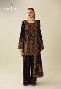 Asim Jofa Embroidered Velvet Suit AJULM-02