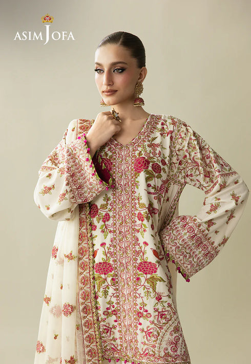 Asim Jofa Embroidered Velvet Suit AJULM-06