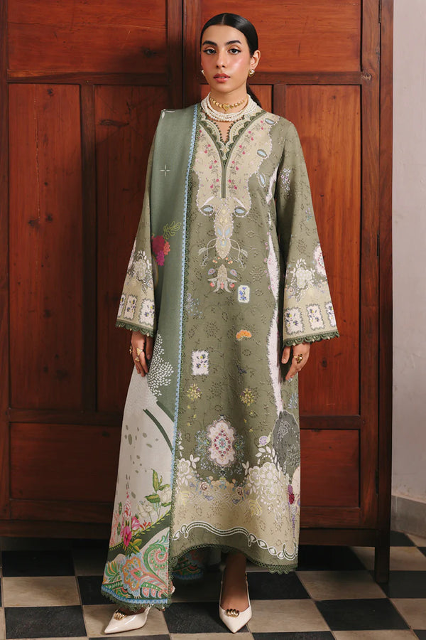 Qalmkar Jacquard Digital Printed Suit QW-09 (A) KHANZA