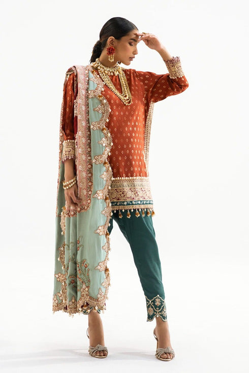 Sana Safinaz Embroidered Jacquard 3 Piece Suit N231-006-CL