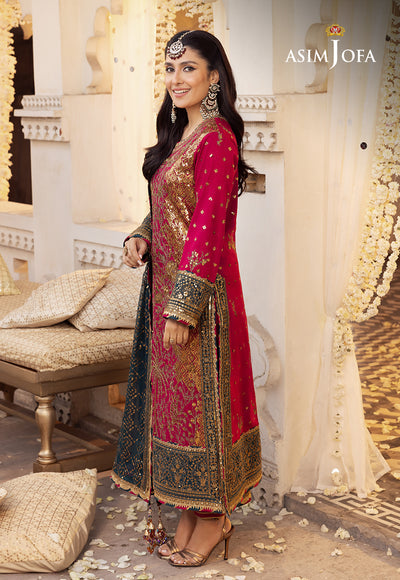 Asim Jofa Embroidered Raw Silk Piece suit AJSH-19