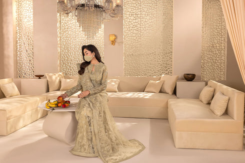 Flossie Embroidered Organza Suit DA-07