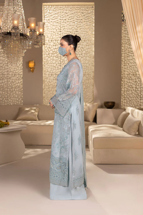 Flossie Embroidered Chiffon Suit DA-06