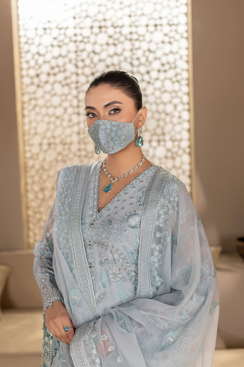 Flossie Embroidered Chiffon Suit DA-06