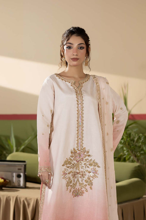 Maryams Embroidered Silk Suit Sheesham-HRI-8595