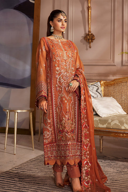 Emaan Adeel Embroidered Organza 3 Piece EL-03
