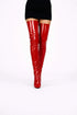 Women's Red Thigh High Back Lace Up Stiletto Boots Over The Knee 12748