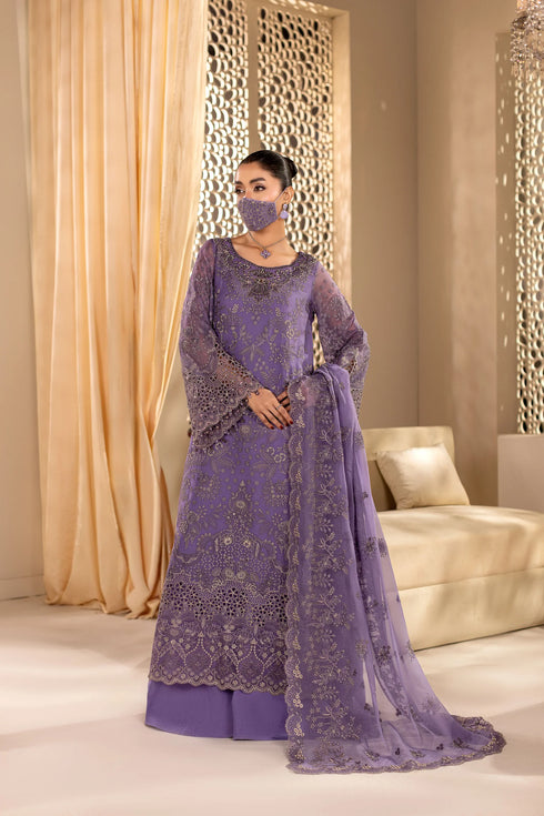 Flossie Embroidered Chiffon Suit DA-08