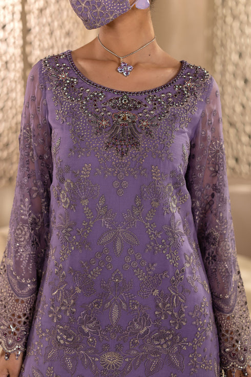 Flossie Embroidered Chiffon Suit DA-08