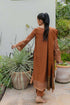 Qalamkar Embroidered Peach Leather piece Suit WL-06 MIRHA