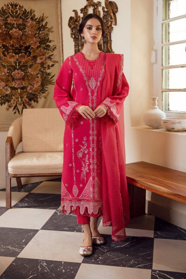 Gisele Embroidered khaddar 3 Piece Suit PINK MELLOW