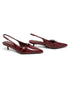 Women's Burgundy Slingback Kitten Heel Pointed Toe Shoes Latex Insole — G-56955-5