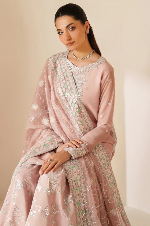 Farasha Embroidered Chiffon Suit Serene Petal