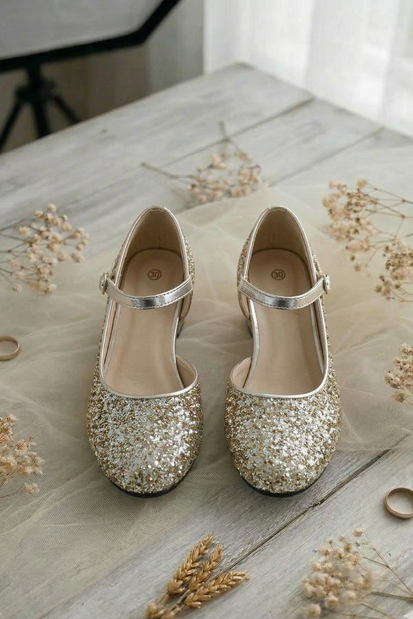 Kids Gold Glitter Shoes BS-41