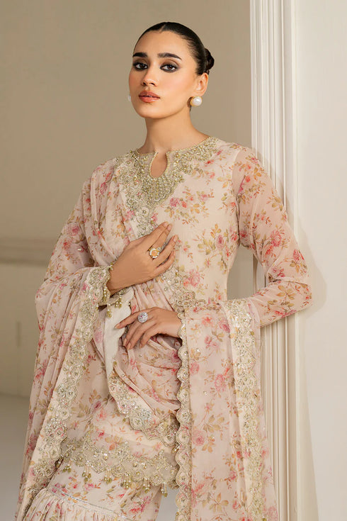 Baroque Embroidered Chiffon Suit UF-4164