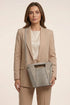 Faux Crocodile Rock N Roll V Handbag - Grey