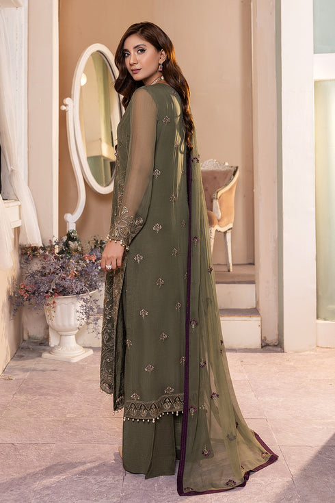 Flossie Embroidered Chiffon 3 Piece suit ZEBA-B