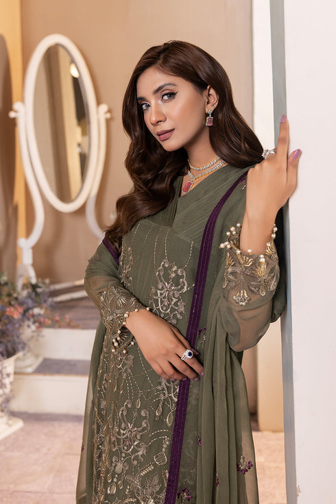 Flossie Embroidered Chiffon 3 Piece suit ZEBA-B