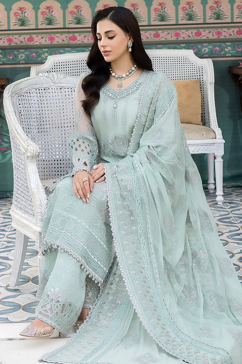 Flossie Embroidered Chiffon 3 Piece suit MINTY
