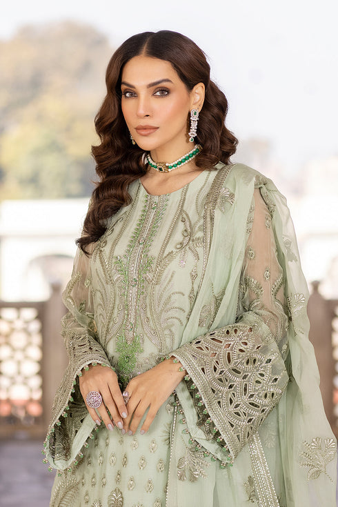 Flossie Embroidered Chiffon 3 Piece suit LUSTER GREEN