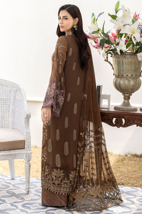 Flossie Embroidered Chiffon 3 Piece suit WALNUT