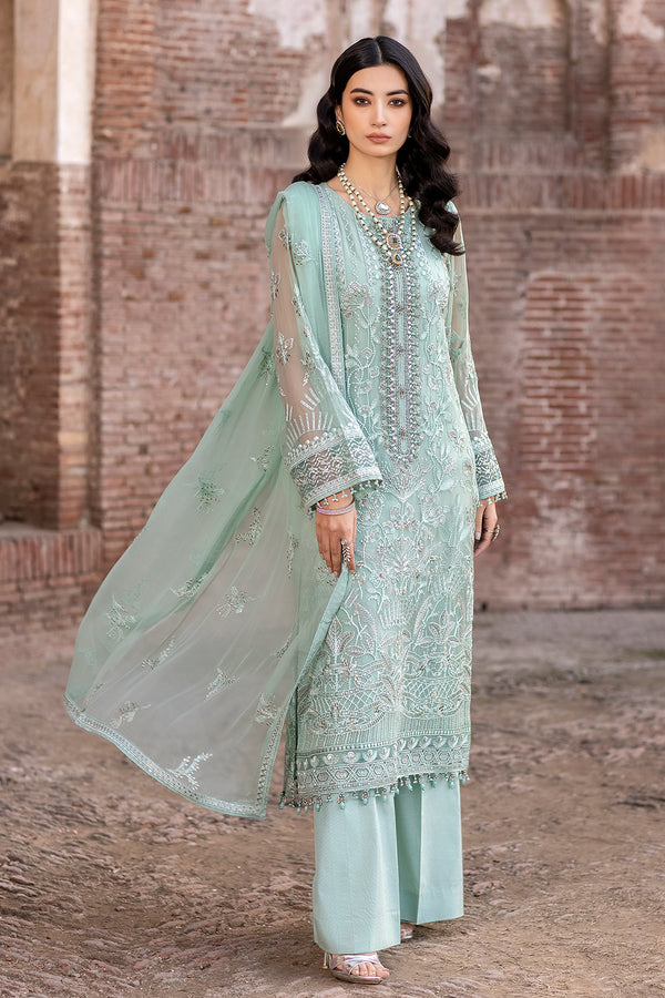 Flossie Embroidered Chiffon 3 Piece suit SNOW PEA A