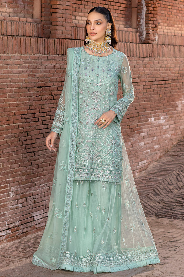 Flossie Embroidered Chiffon 3 Piece suit SNOW PEA B