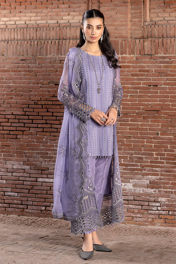 Flossie Embroidered Chiffon 3 Piece suit VIOLET SWEET B