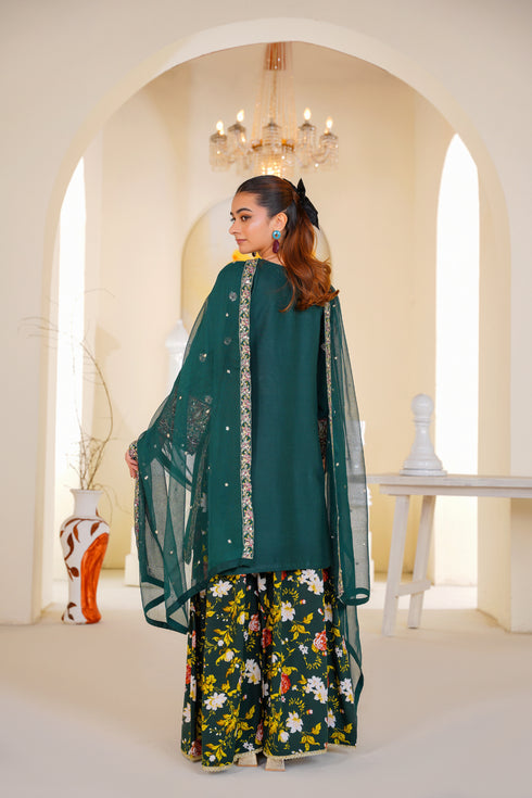 Attire Designer Embroidered Linen 3PC Suit AD-07