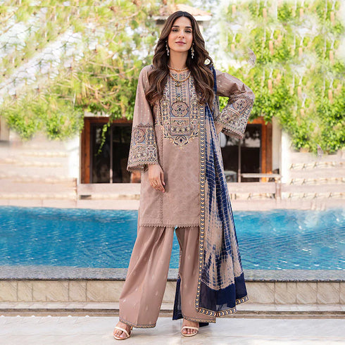 Zahra Rubab Embroidered Cotton Suit ZR-2532 | ROSE