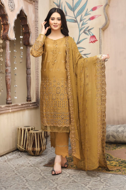 Bin Saeed Embroidered Chickenkari  3 Piece BS-70