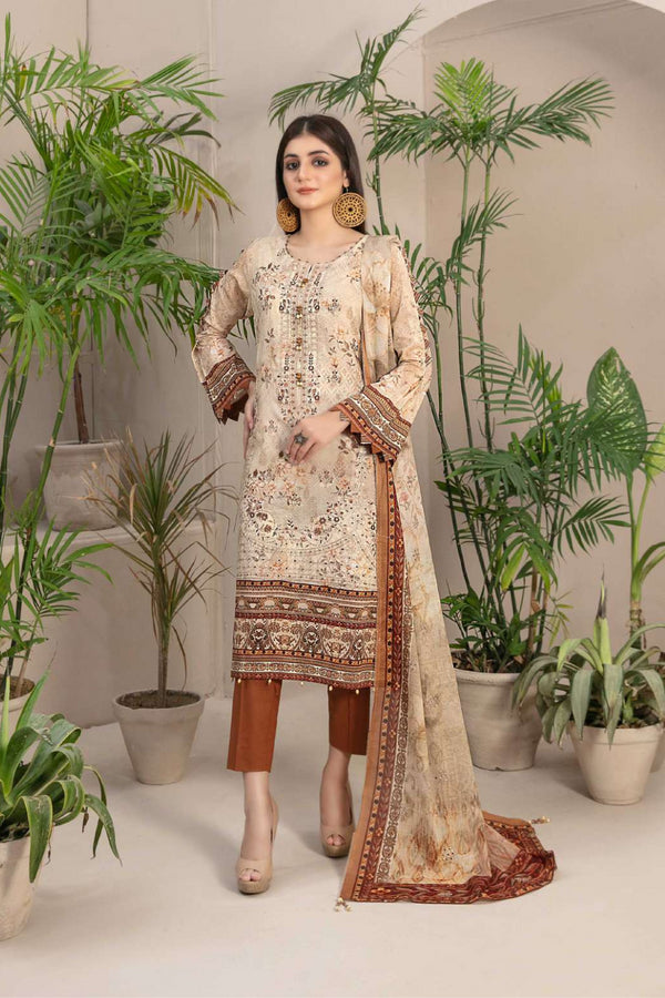 Tawakkal Embroidered Lawn 3 Piece Suit D-8876