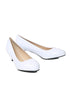 Women Unisex Low Kitten White Paintent Heel G20 Plus