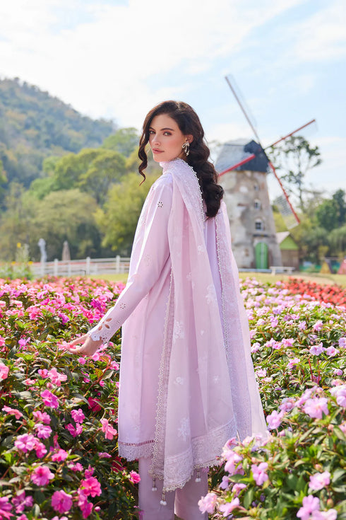 Farasha Embroidered Lawn 3 Piece Suit Blush Muse