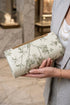 Floral Print Chain Clutch - Green
