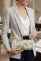 Floral Print Chain Clutch - Green