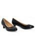 Women Round Toe Kitten Heel Shoes Black patent G-20 PLUS