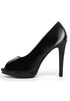 Black Patent Peep Toe High Heel Court Shoes – G-926
