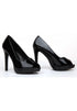 Black Patent Peep Toe High Heel Court Shoes – G-926