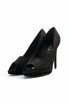 Black Suede Peep Toe High Heel Court Shoes – G-926