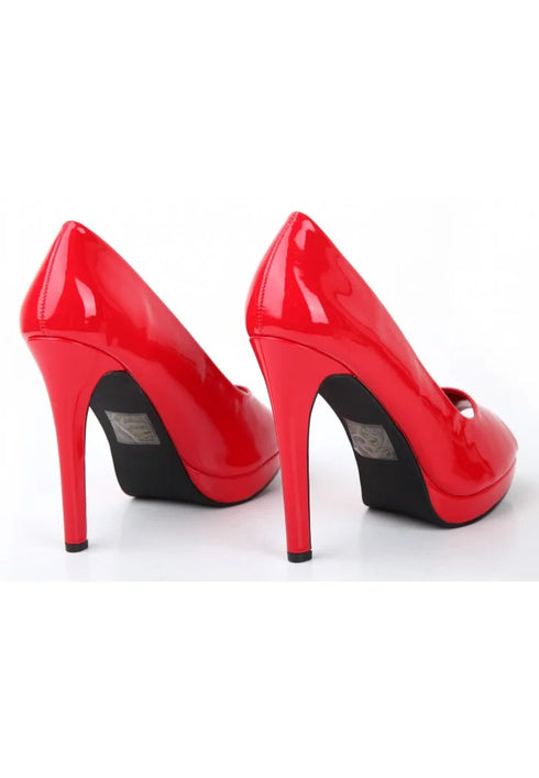 Red Patent Peep Toe High Heel Court Shoes – G-926