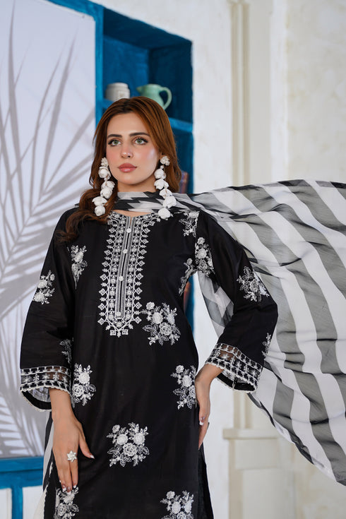 Attire Designer Embroidered Cotton Lawn 3PC Suit AD-20