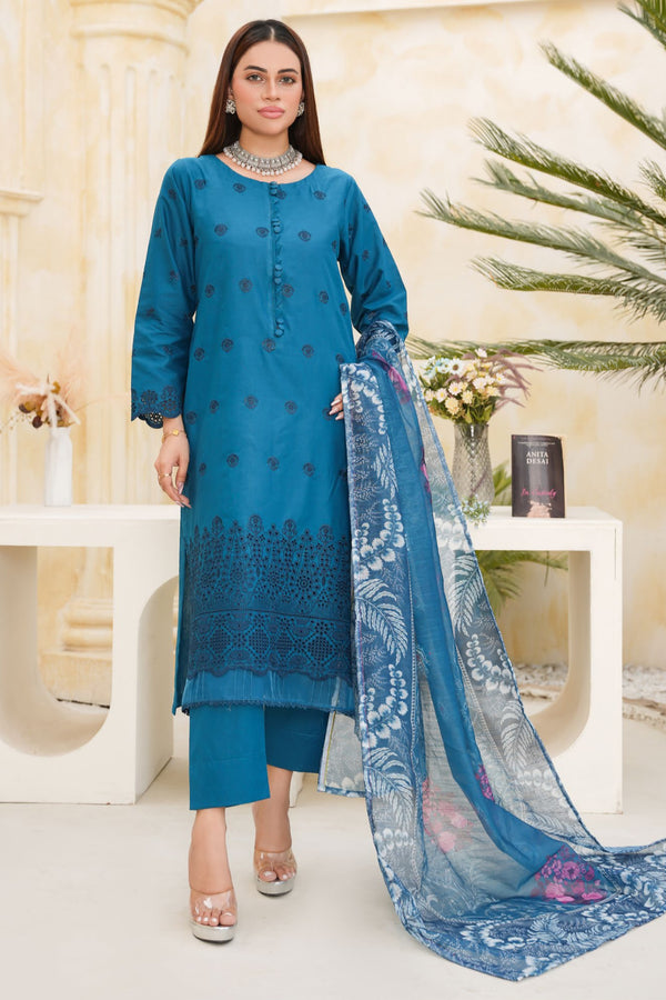 Bin Saeed Embroidered Chickenkari Lawn Suit BS-103
