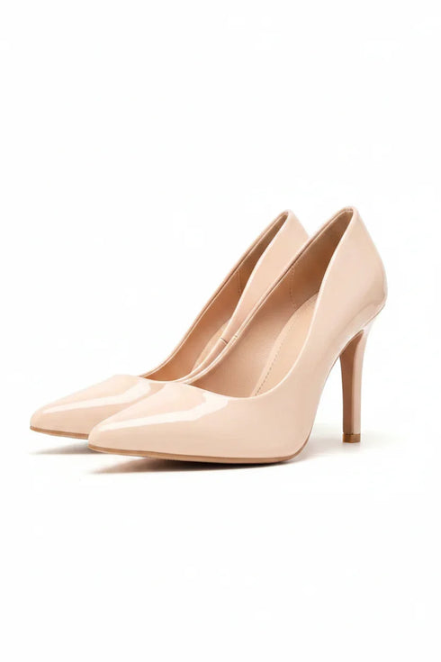 Nude Patent Pointed Toe Stiletto Heel Court Shoes – G-924