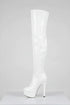 Women's White Patent Thigh High Over The Knee Stiletto Boots Zip 14777